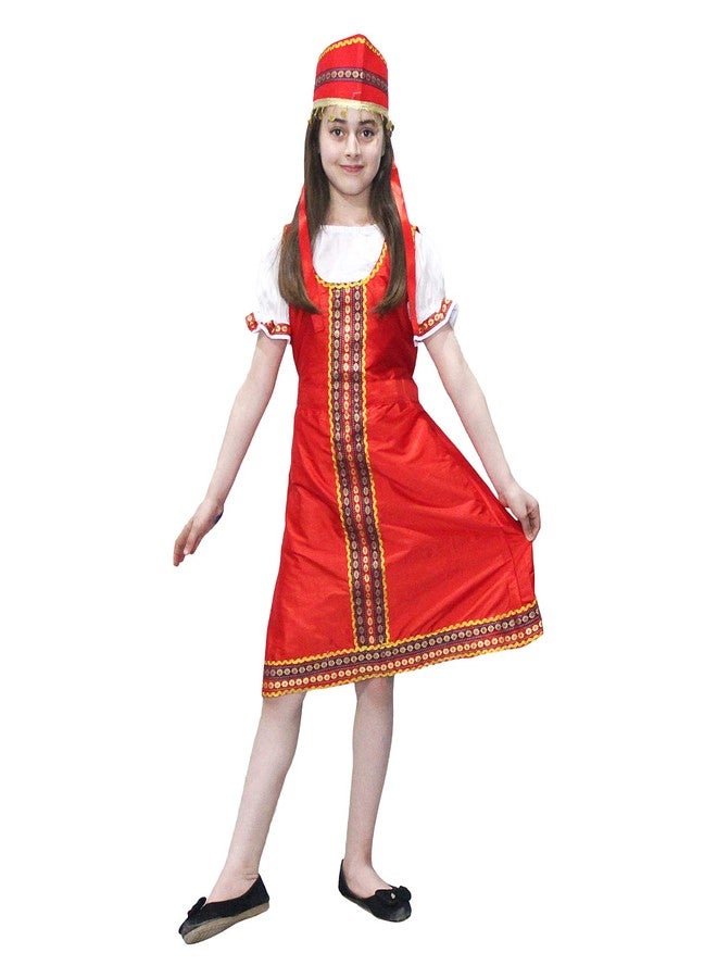 كاكو فانسي دريسيس زي تنكري حريري روسي للبنات من كاكو - أحمر، مقاس 3-4 سنوات، للبنات - Image 4